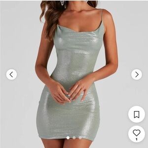 Windsor green and silver dress